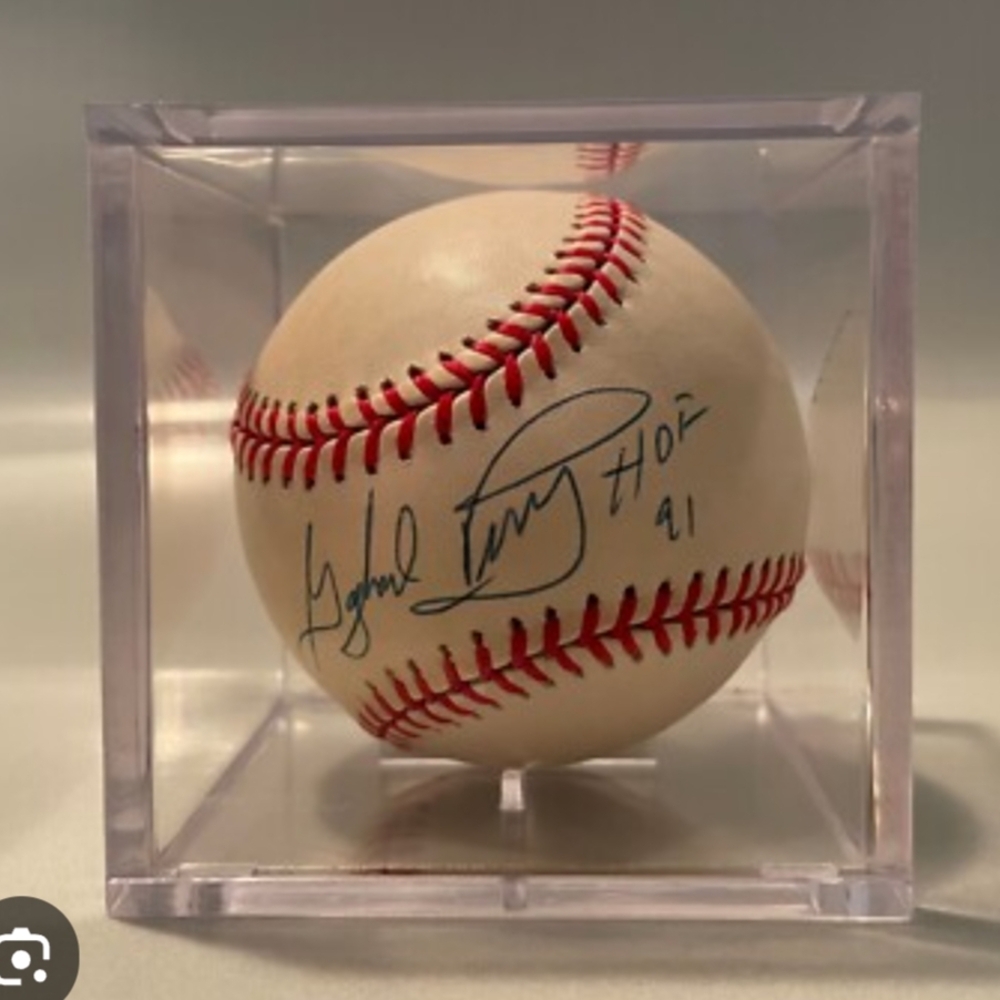 Autographed 91' Hall A Fame Induction Ball Signed By GayLord Perry